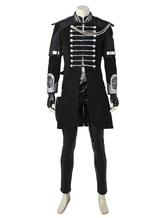 Halloween Final Fantasy Cosplay Costume nero cintura&top&gilet&guanti&pantaloni&cappotto&collana&copriginocchia per adulti set Gioco
