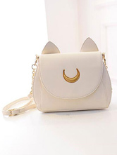 Sweet Lolita Handbag Two Tone Moon Embroidered White Lolita Accessory