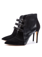 buckle leopard booties