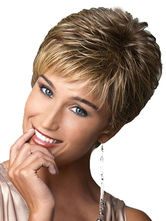 Brown Short Wigs Women's Curly Layered Pixies And Boycuts Synthetic Wigs