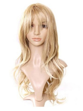Long Blonde Wigs Layered Tousled Body Wave Curls Women's Party Wigs With Fringes