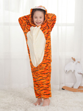 Kigurumi Kids Onesie Tigger Pajamas Orange Winter Sleepwear Mascot Animal Halloween Costume