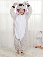 Onesie Kigurumi Pajamas Koala Kids Unisex Grey For kids Winter Sleepwear Mascot Animal Halloween Costume