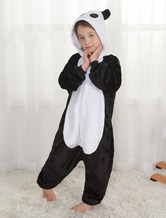 Faschingskostüm Panda Onesie Kigurumi Pyjamas Kinder Unisex Schwarz Flanell Winter Nachtwäsche Maskottchen Tier Faschingskostüm
