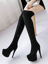 Over Knee Boots Women Sexy Shoes Black Platform Stiletto Stretch Boots