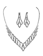 Свадебные ювелирные изделия Серебряные серьги Свадебное ожерелье с серьгами