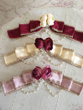 Spilla Lolita Infanta dolce Rosa Fucsia bicolore a fiori accessori Spilla con perle Tea party 