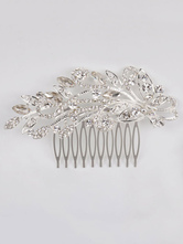 Capelli di nozze Fazzoletti Copricapezzoli d'argento Pietre del Strass Accessori di capelli nuziali in rilievo