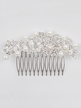 Wedding Hair Combs Pearls Headpieces Silver Bridal Hair Accessories