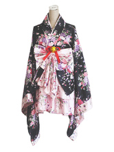 Halloween Kimono giapponese Anime Kimono Cosplay Costume Nero Sakura