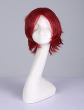 Free! Rin Matsuoka Wig Japanese Anime Dark Red Short Cosplay Wig