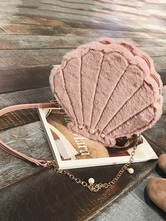 Bolsa de Lolita de pele artificial para informal com pérolas doce de Cabelo falso cor sólida Poliéster acessórios 