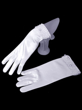 Vintage Wedding Gloves Fingertip Short Wrist Length Pearls Beaded Bridal Gloves