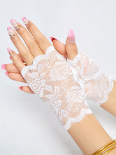 Lace Wedding Gloves Black Summer Short Bridal Gloves