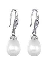 für Erwachsenen Hochzeits-Ohrringe Piercing Ohrringe Ohrstecker Cubic Zirkonia in Weiß für Damen Metall Drops Design 