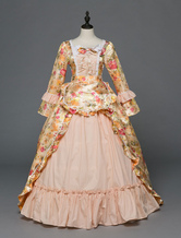 Faschingskostüm Damen 2024Vintage Kostüm im viktorianischen Ära in Lohfarbe aus mattem Satin für Damen mit Kleid Karneval Kostüm