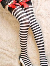 Carnevale Saloon Girl Calze da calcio Ragazze a strisce in ginocchio calze donna Costume accessori di Costume Halloween