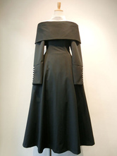 Gothique Lolita OP robe bouton plissé noir une pièce robe lolita Déguisements Halloween