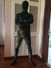 カモフラージ全身タイツ ハロウィン 全身タイツ　ベロアジャンプスーツ　ハロウィン　ニンジャ　舞台　演劇　仮装　変装　パーティー衣装　イベント　宴会　コスチューム