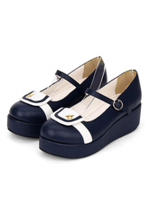 Sailor Style Lolita Pump Starlet Two Tone PU Lolita Flatform Shoes