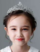 Tiara de prata Da Menina de Flor Crown Swan Little Girls Acessórios Para o Cabelo Crianças Casamento Headpieces