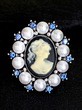 Broches de la vendimia del banquete de boda perlas diamantes de imitación con cuentas joyería nupcial