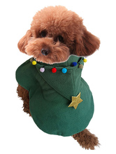 Dog Christmas Tree Costume Cat Cloak Star Green Pet Clothing