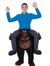 Levar-me traje orangotango cavalinho no mascote adultos unisex flanela engraçado trajes de halloween