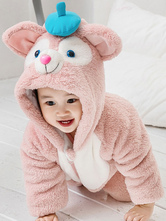 ベビー着ぐるみパジャマ　ピンク　動物着　アングリーバード　ジャンプスー　連体服　赤ちゃん　赤ん坊　仮装　防寒服