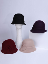 Wool Cloche Hat Retro Women Winter Royal Cap Felt Hat Halloween