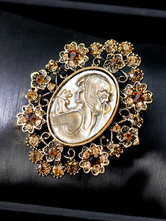 Vintage Gold Brooches Wedding Bridal Rhinestones Women Jewelry
