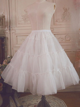 White Lolita Petticoat Ruffle Voile Pleated Lolita Underskirt
