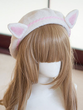 Chapeau de lolita en laine doux avec béret Lolita et oreilles de chat Déguisements Halloween