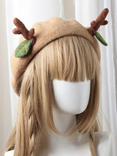 Dolce berretto Lolita in lana di renna a foglie sottili di berretto Lolita