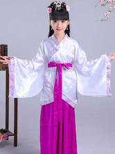 子供のための中国の衣裳のHanfu伝統的な服古代のスカートのサッシの上の服3個ハロウィン