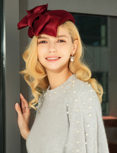 Retro Wool Beret Hat Women Vintage Felt Cap Royal Hair Accessories Halloween