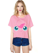Traje de Halloween 2024 Camiseta de manga corta rosa de Pokemon Jigglypuff