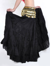 Skirt Belly Dance Costume Black Linen Bollywood Dance Bottom