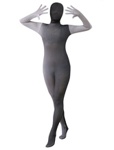 Grey Split Color Zentai Suit Full Body Lycra Spandex Bodysuit for Women