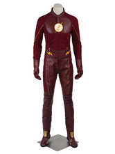 Halloween Il Flash stagione 2 Barry Allen Costume Cosplay guanti&top&cappello&cintura set Fumetti Americani