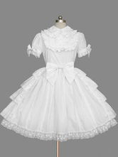 Lolitashow Body Lolita de algodón con lazo blanco para niñas