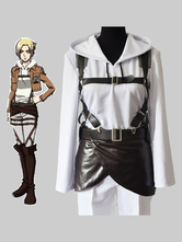 Costume Carnevale Attack on Titan Anime Giapponese cosplay costume in panno uniforme set camicia&pantaloni&minigonna&top donna