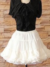 Lolitashow White Lolita Petticoat Tiered Chic Lace Polyester Petticoat 