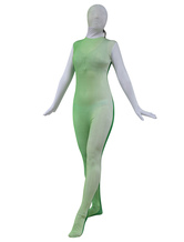 Green Split Color Zentai Suit Full Body Lycra Spandex Bodysuit for Women