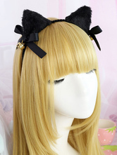 Sweet Lolita Hair Clasp Bell Bow Cat Ear Black Lolita Hair Accessory