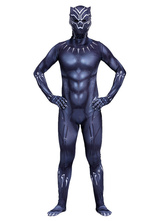 Marvel Costume Panthère Noire Hommes Déguisements Halloween Costumes Musculaires Lycra Spandex