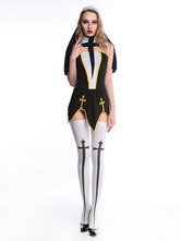 Toussaint Costume Religieuse Sexy Femmes Robees Outen Forme 2024 Halloween
