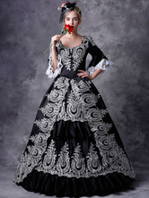Victorian Dress Costume Women's Black Hooded Masquerade Ball Gowns Royal Victorian Era Clothing Retro Costume Carnival