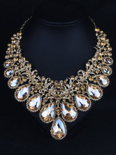 Disfraz Carnaval Flapper Dress Accessories 1920s Gran Gatsby Gem Beads Collar de cristal Halloween Carnaval