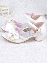 Scarpe da Damigella Bambina 2022 Rosa Scarpe da Festa per Bambina Punta  Aperta con Fiocco E Perle - Milanoo.com